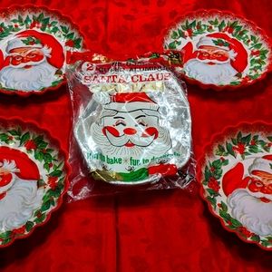 Vintage 1960's Christmas Santa Trays and Cake Pans